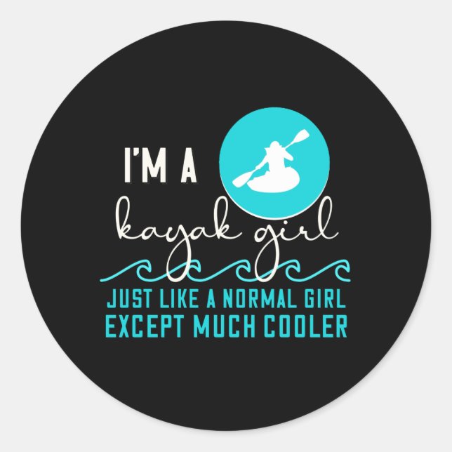Kayak Girl Classic Round Sticker (Front)