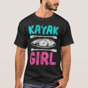 Kayak Girl Retro Distressed Women Kayaking Kayak T-Shirt