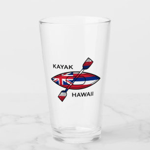 Kayak Hawaii Flag Glass