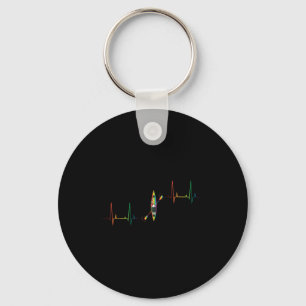 Kayak Heartbeat Boat Lover Canoeing Kayaking Paddl Key Ring