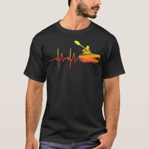 Kayak Heartbeat Paddle Boating Lover Gift Idea  T-Shirt