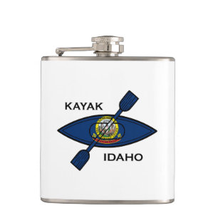 Kayak Idaho Flag Hip Flask
