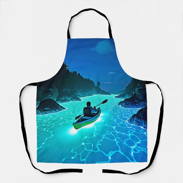 Kayak in Glowing Water Design Apron (Front)