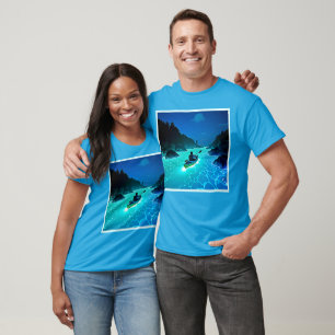 Kayak in Glowing Water Design T-Shirt
