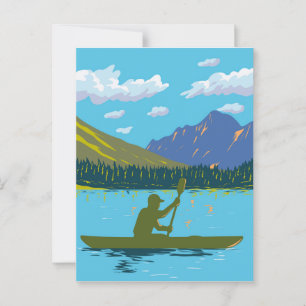 Kayak in Lake Josephine in Glacier National Park  Postcard
