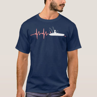 Kayak Kayaker Kayaking Angling Fishing Heartbeat T-Shirt