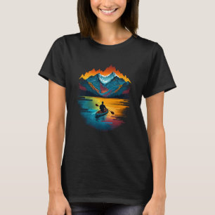 Kayak Kayaker Kayaking on the Canoe Lake Mountains T-Shirt