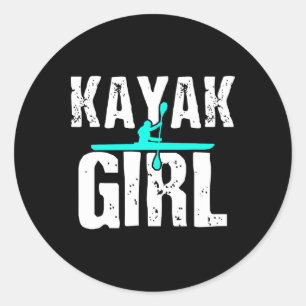 Kayak Kayaking Boating Gift Water Rowing Classic Round Sticker