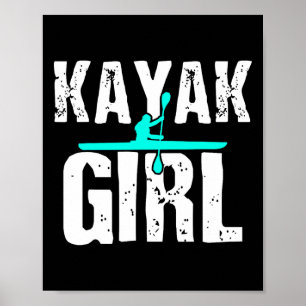 Kayak Kayaking Boating Gift Water Rowing Poster