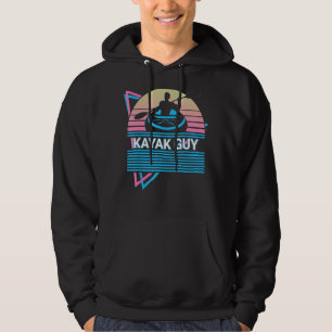 Kayak Kayaking Retro Kayak Guy Hoodie