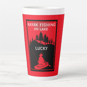 Kayak Lake And River Fishing Latte Mug