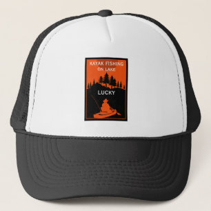 Kayak Lake And River Fishing Trucker Hat