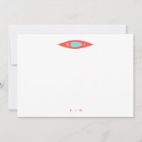 Kayak Modern Aqua Blue Personalised Stationery