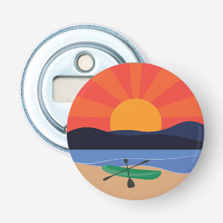 Kayak on the Lake at Sunset Bottle Opener