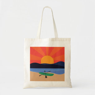 Kayak on the Lake at Sunset Tote Bag