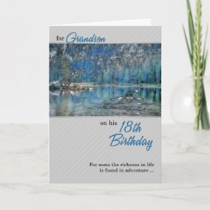Kayak Outdoors Grandson's 18th Birthday Card