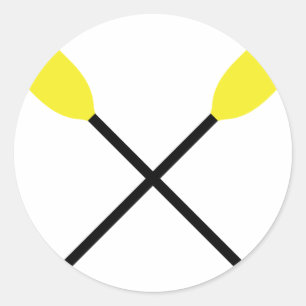 kayak paddles crossed classic round sticker
