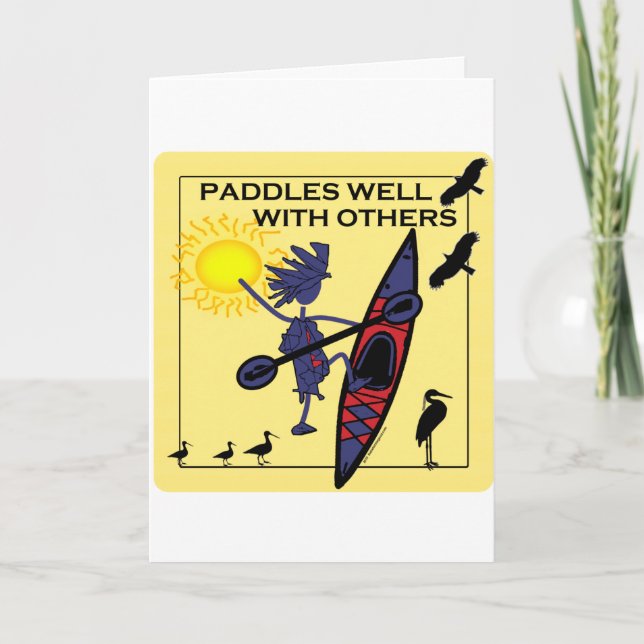 Kayak Paddles Well on Yellow Card (Front)
