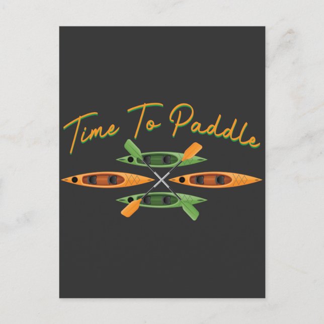 Kayak Paddling Time Whitewater Paddle Boat Lover Postcard (Front)
