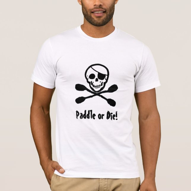 Kayak Pirate Jolly Roger T-Shirt (Front)