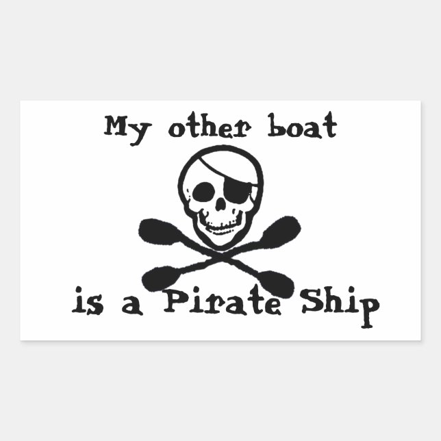 Kayak Pirate Ship Sticker (Front)