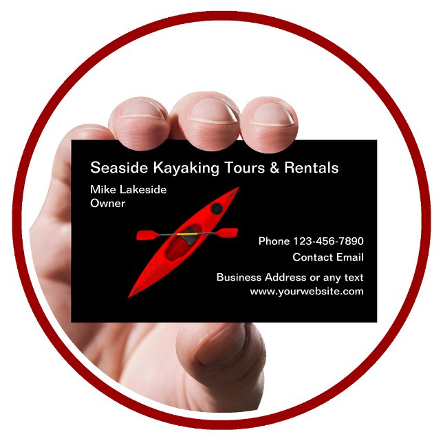 Kayak Rental Water Sports Business Card Design (Creator Uploaded)
