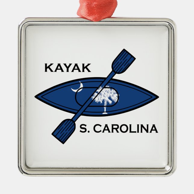 Kayak South Carolina Flag Metal Ornament (Front)