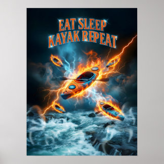 Kayak Storm Water Surge Poster