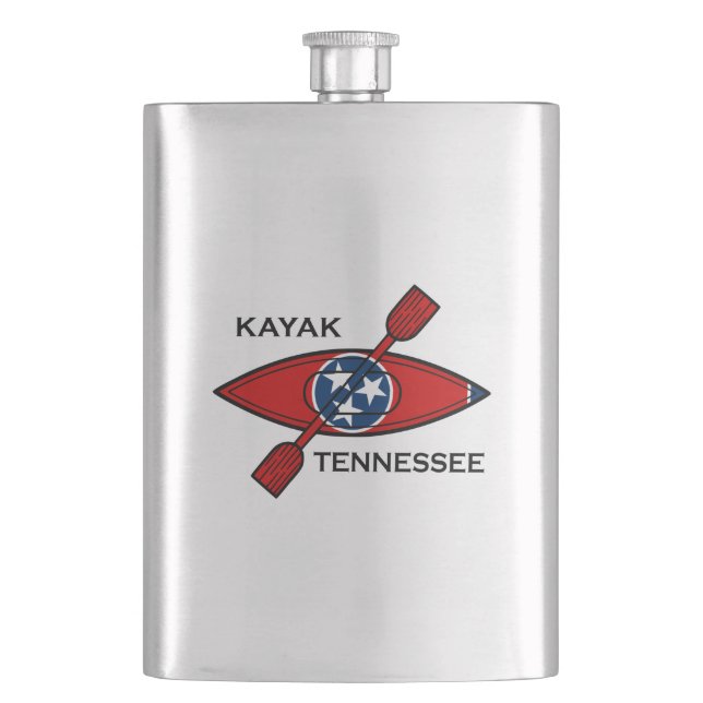 Kayak Tennessee Flag Hip Flask (Front)