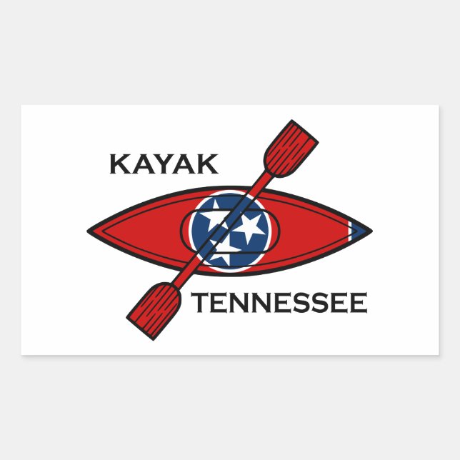 Kayak Tennessee Flag Rectangular Sticker (Front)