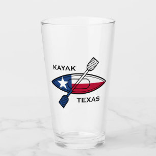 Kayak Texas Flag Glass