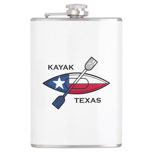 Kayak Texas Flag Hip Flask (Front)