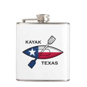 Kayak Texas Flag Hip Flask