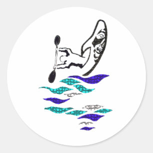 Kayak View Classic Round Sticker