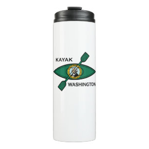 Kayak Washington State Flag Thermal Tumbler