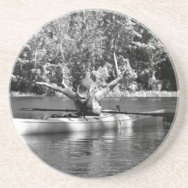 kayak woman coaster (Front)