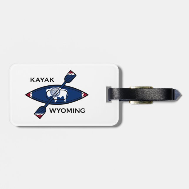 Kayak Wyoming Flag Luggage Tag (Back Horizontal)