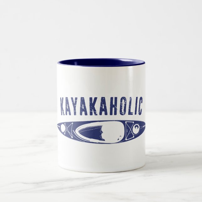 Kayakaholic Two-Tone Coffee Mug (Center)