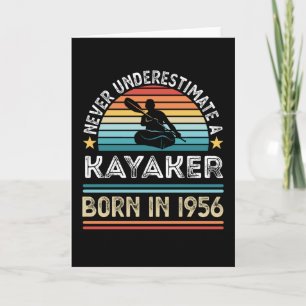 Kayaker born 1956 70th Birthday Kayaking Gift Card