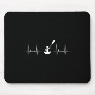 Kayaker Ekg Heartbeat Paddling Boat Lover Canoeing Mouse Pad