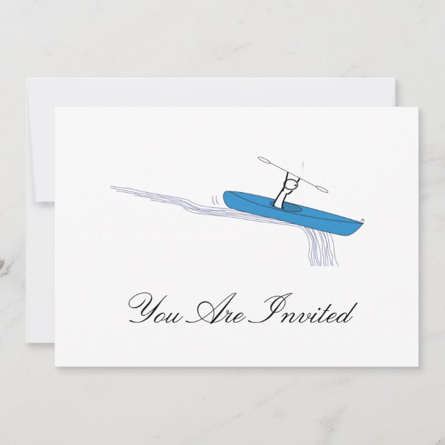 Kayaker on the water invitation (Front)