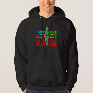 Kayaker Outdoor Sport Colourful Canoe Paddling Kay Hoodie