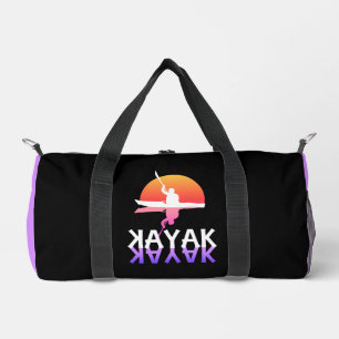 Kayaker silhouette Kayaking Duffle Bag