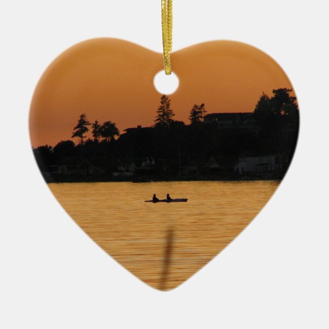 Kayakers Ceramic Ornament (Front)
