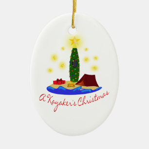 KAYAKER'S CHRISTMAS CERAMIC ORNAMENT