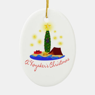 KAYAKER'S CHRISTMAS CERAMIC ORNAMENT