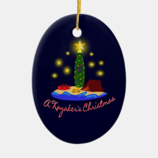 Kayaker's Christmas Ceramic Ornament