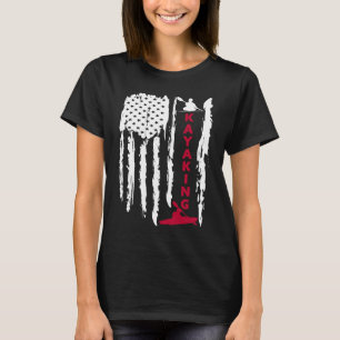 Kayaking American US Flag graphic Kayaker T-Shirt
