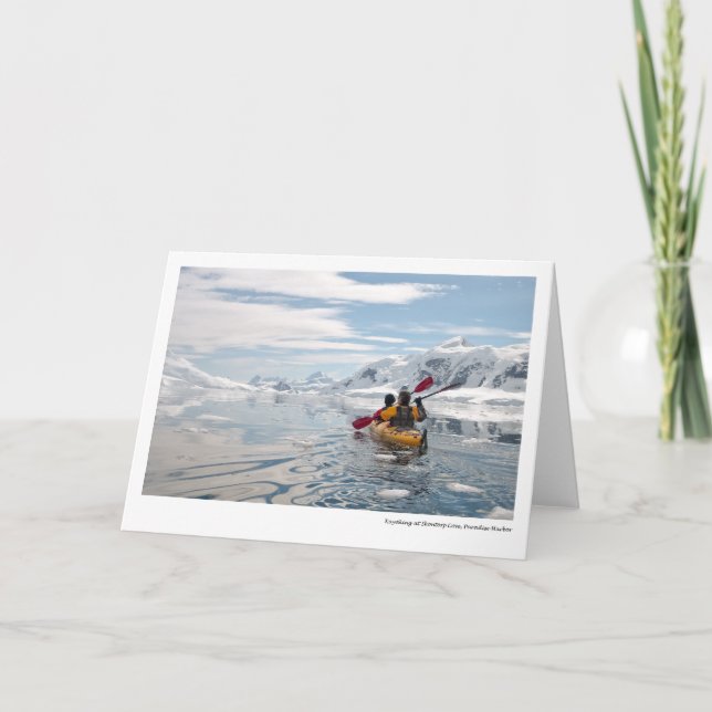 Kayaking at Skontorp Cove, Paradise Harbour Card (Front)