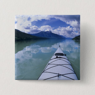 Kayaking at the end end of Azure Lake in Wells 15 Cm Square Badge